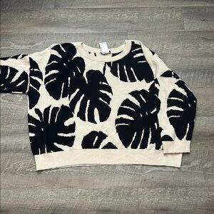 Tribal Monstera Print Sweater